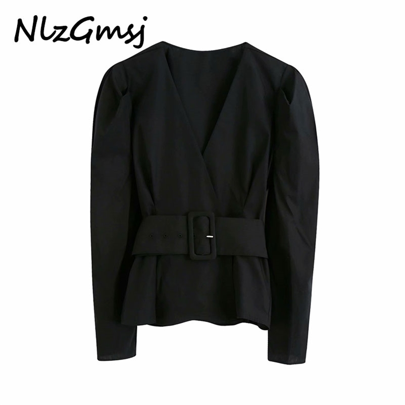 Women Fashion With Belt Wrap Blouses Vintage V Neck Puff Sleeve Female Shirts Blusas Chic Tops 210628, As picture
Women Fashion With Belt Wrap Blouses Vintage V Neck Puff Sleeve Female Shirts Blusas Chic Tops 210628, As picture