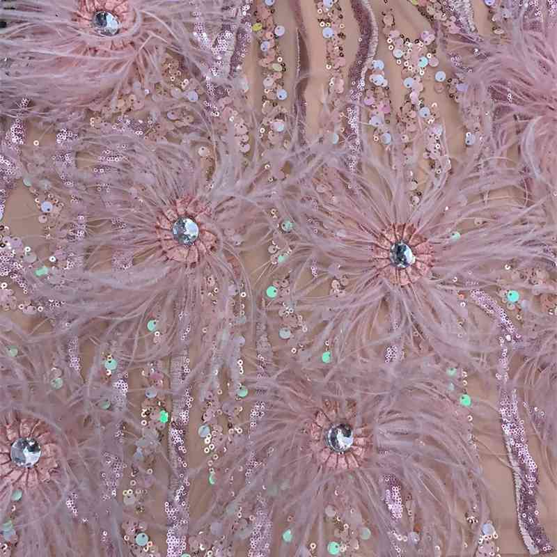 High Quality Pink Mini Feather V-neck Fashion Bodycon Dress Night Club Party Bodycon Dress 210630
