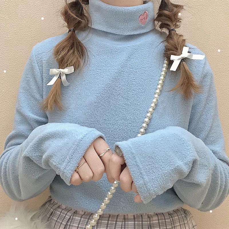 Women's Sweaters Lolita Turtleneck Women Knitted Pullovers Sweater Fashion Autumn Winter Soft Jumper Korean Slim Embroidery Heart Girls Basi, White;black
Women's Sweaters Lolita Turtleneck Women Knitted Pullovers Sweater Fashion Autumn Winter Soft Jumper Korean Slim Embroidery Heart Girls Basi, White;black