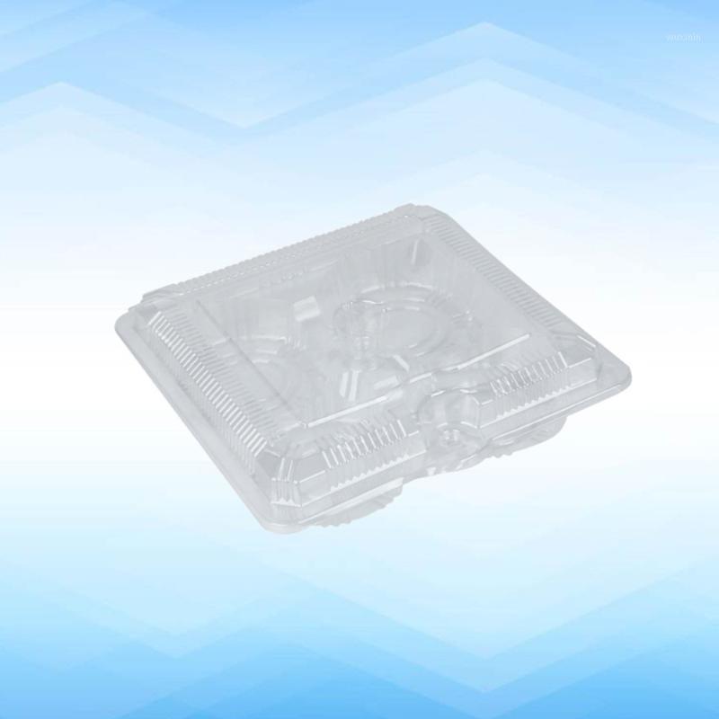 

Gift Wrap 100 Pcs 4-grids Disposable Package Boxes Transparent Baking Packaging Egg Tart Trays For Home Restaurant
