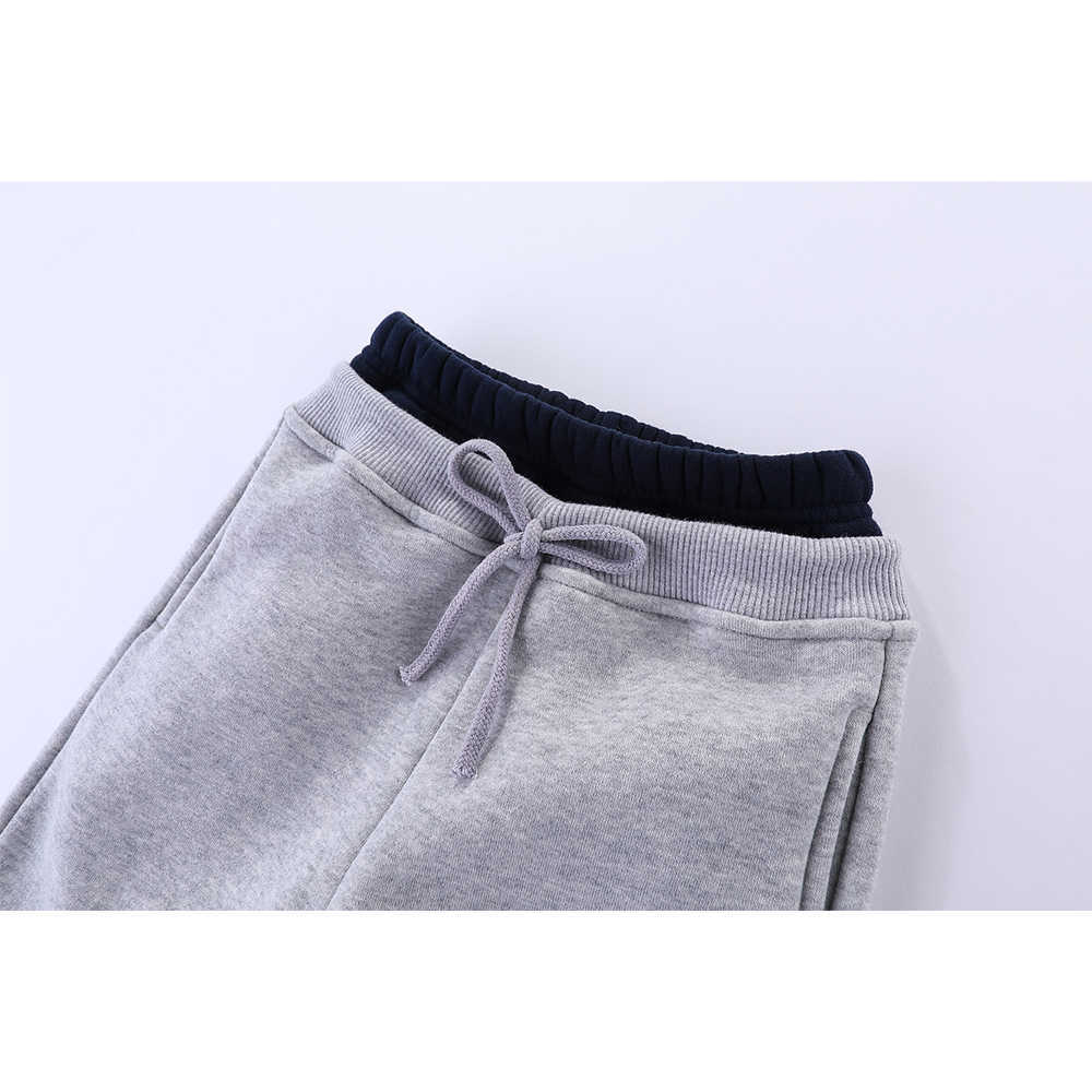 Mudkingdom Little Boy Girls Fleece Jogger Pants Cotton Casual Drawstring Waist Bear Pattern Kids Children Trousers 210615