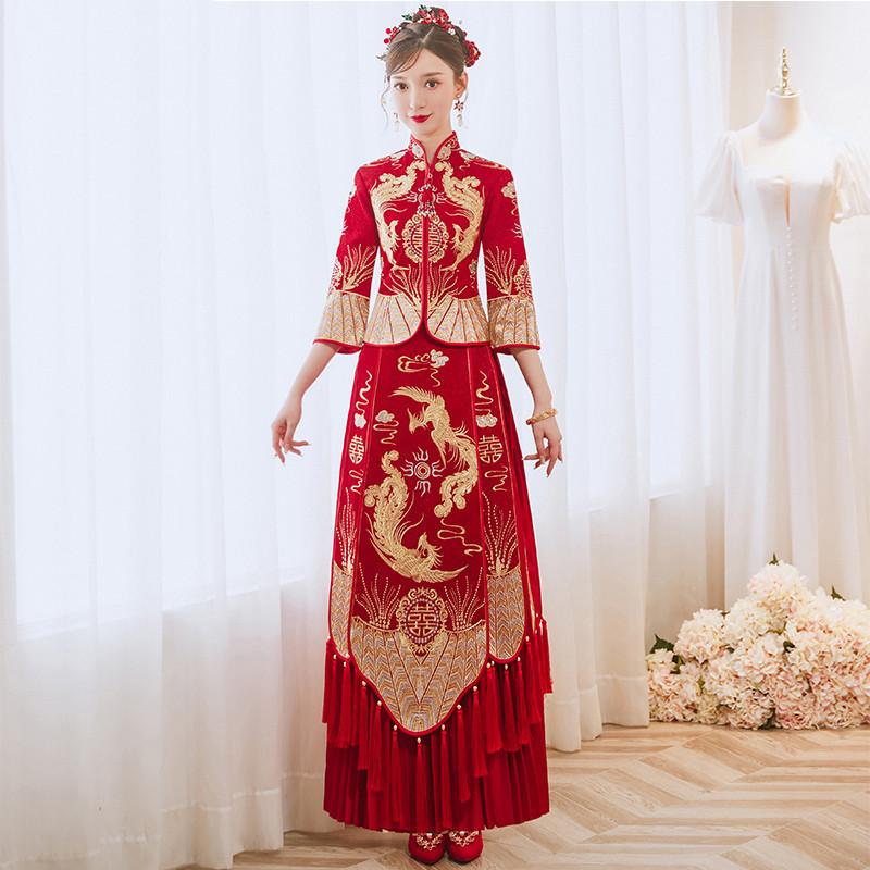 Ethnic Clothing Sexy Phoenix Embroidery Marry Clothes High Quality Cheongsam Chinese Traditional Bride Wedding Dress Qipao
Ethnic Clothing Sexy Phoenix Embroidery Marry Clothes High Quality Cheongsam Chinese Traditional Bride Wedding Dress Qipao