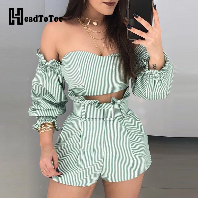 Striped Off Shoulder Frill Hem Tops & Shorts Set Women 2 Piece Outfits, Default color
Striped Off Shoulder Frill Hem Tops & Shorts Set Women 2 Piece Outfits, Default color