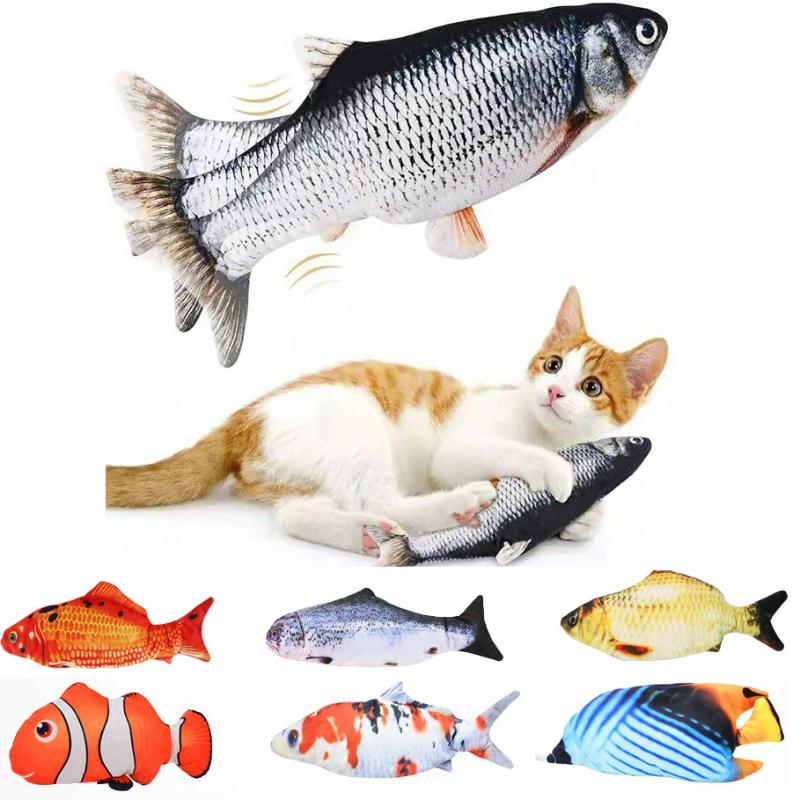 Cat Toys USB Charger Toy Fish Interactive Electric Floppy Realistic Pet Cats Chew Bite Supplies Dog