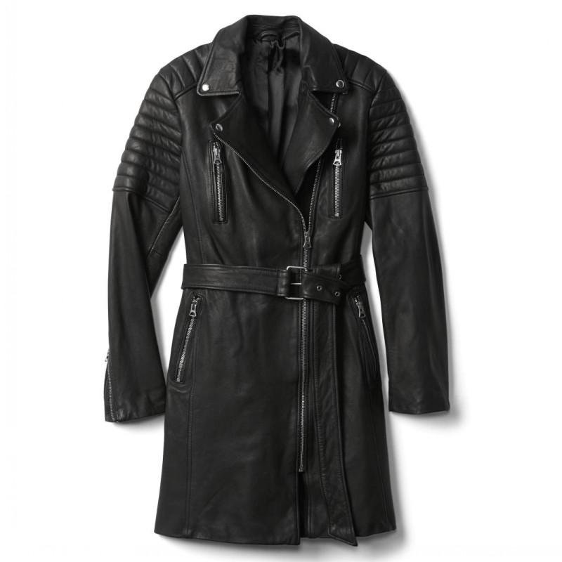 Women Street Brand 100% Real Leather Sheepskin Long Jacket Fashion 2021 Lapel Belt Biker Trench Coat Casual Black Outerwear Women's & Faux