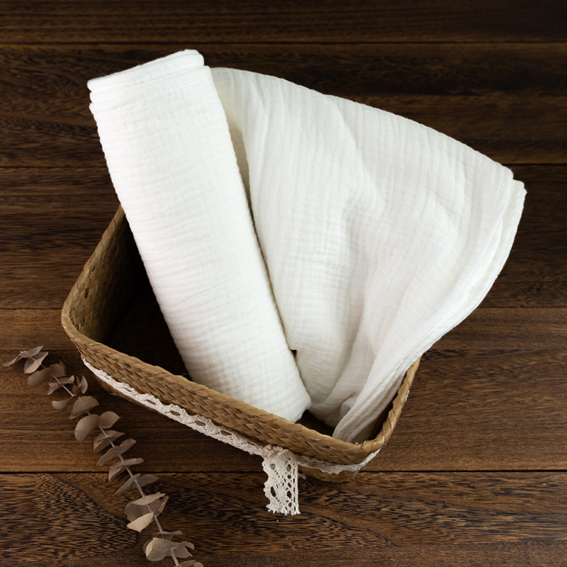 Muslin Baby Blankets 100% Organic Cotton Double Gauze Soft Swaddle Blanket for Newborn Infant 120x120cm Solid Color