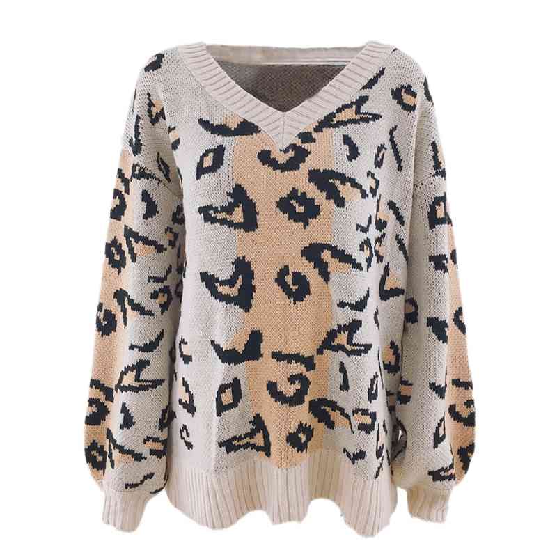 Streetwear Knitted V Neck Leopard Print Sweater Long Sleeve Autumn Winter Sexy Off Shoulder Woman s Pullovers 210603, Leoprad
Streetwear Knitted V Neck Leopard Print Sweater Long Sleeve Autumn Winter Sexy Off Shoulder Woman s Pullovers 210603, Leoprad