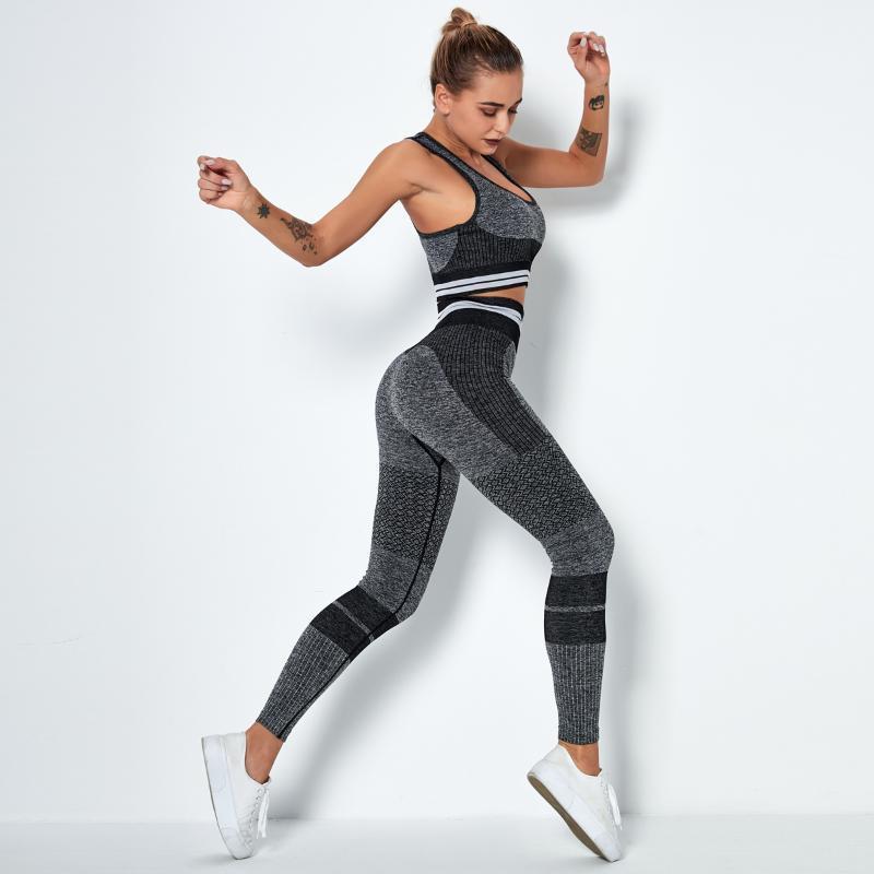 Yoga Outfit 2pcs Seamless Sportswear Sets Women Fitness Workout Gym Clothing High Waist Sports Bra And Leggings Suits Activewear Set, Black 
Yoga Outfit 2pcs Seamless Sportswear Sets Women Fitness Workout Gym Clothing High Waist Sports Bra And Leggings Suits Activewear Set, Black
