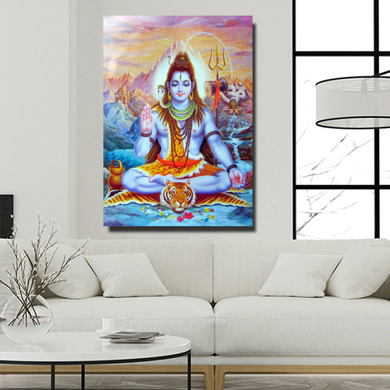 Modern Abstract Picture Canvas Painting Wall Art Colorful Buddha Poster HD Print For Living Room Home Decoration No Frame