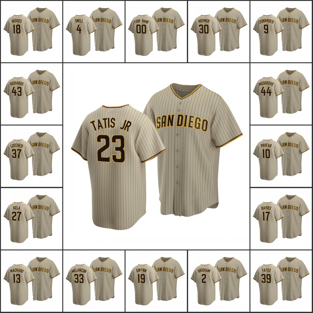 Men San DiegoPadres #23 Fernando Tatis Jr. 4 Blake Snell 9 Jake Cronenworth Women Youth CustomReplicaAlternate Jersey Sand Brown, Black
Men San DiegoPadres #23 Fernando Tatis Jr. 4 Blake Snell 9 Jake Cronenworth Women Youth CustomReplicaAlternate Jersey Sand Brown, Black