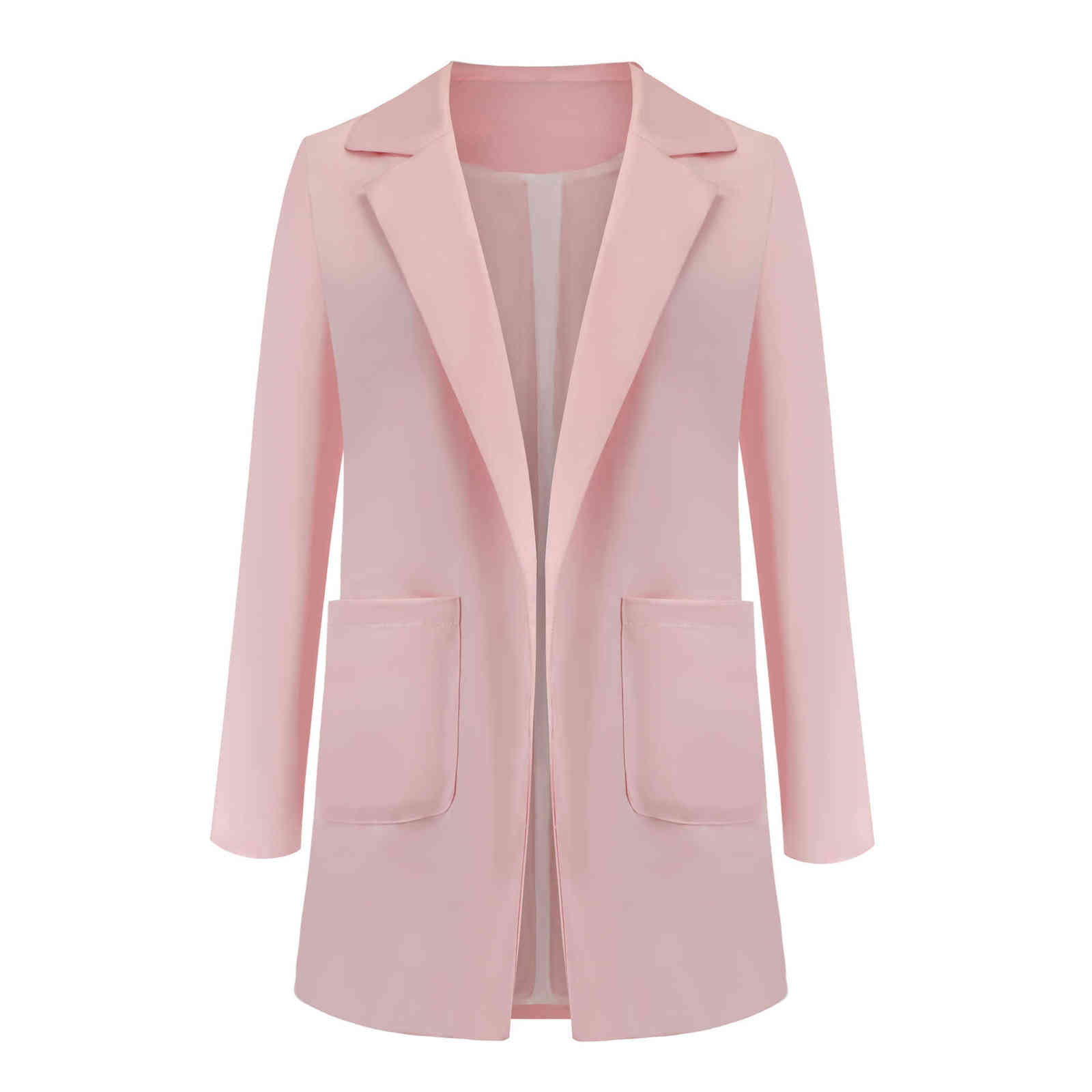 Fashion Korean Casual Women'S Spring Autumn Long Female Business Suit Outwear Slim Coats Office Ladies Blazer Work Jacket 211122