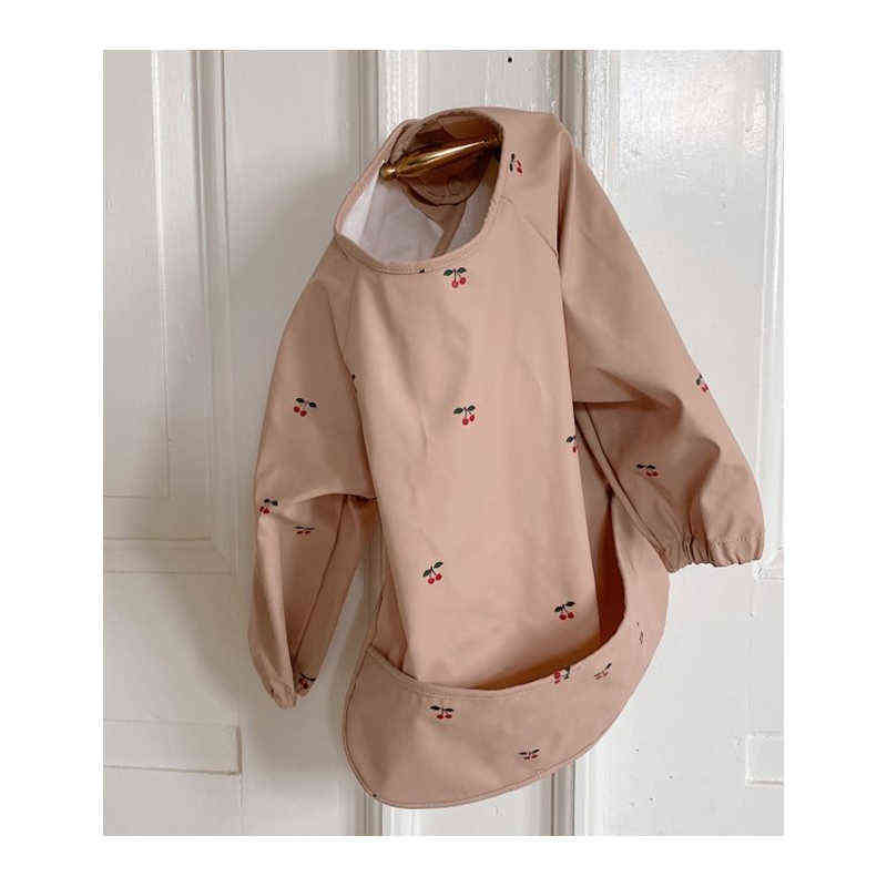 Infant Food Eating Bibs Waterproof Born Meal Aprons Adjustable Children Art Smocks Baby Feeding Clothes with Long Sleeves 211117