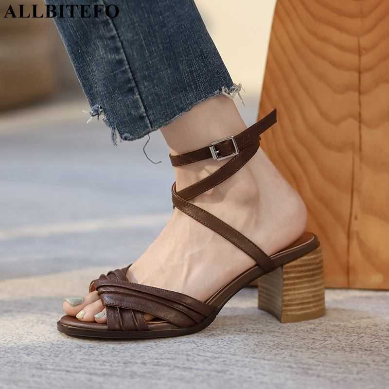 ALLBITEFO thick heel shoes real genuine leather women heels sandals platform summer shoes street fashion girls sandals for girls 210611, As picture
ALLBITEFO thick heel shoes real genuine leather women heels sandals platform summer shoes street fashion girls sandals for girls 210611, As picture