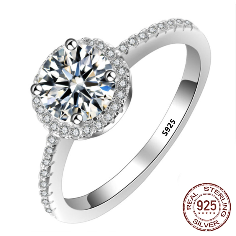 Real Solid 925 Sterling Silver Ring Four Claws 1ct Lab Diamond Wedding Engagement For Women Fine Jewelry Gift J-009
Real Solid 925 Sterling Silver Ring Four Claws 1ct Lab Diamond Wedding Engagement For Women Fine Jewelry Gift J-009