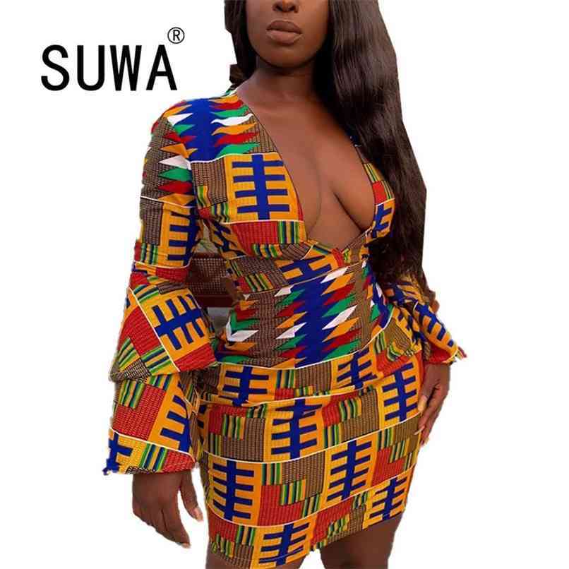 90s Aesthetic African Dress For Women Clothing Vintage Print V Neck Long Sleeve Mini Bodycon Sexy Party And Wedding Dresses 210525, Multi
90s Aesthetic African Dress For Women Clothing Vintage Print V Neck Long Sleeve Mini Bodycon Sexy Party And Wedding Dresses 210525, Multi