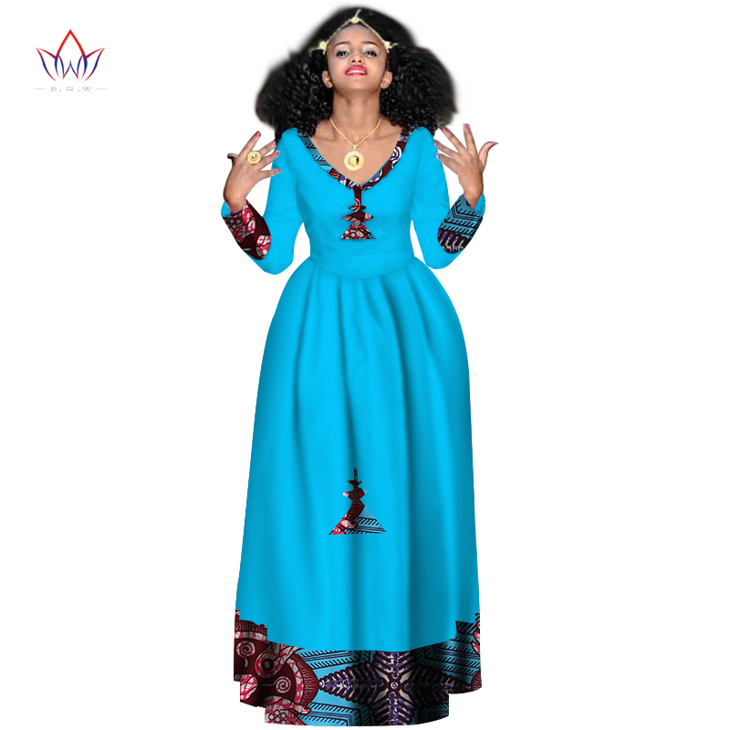 Dashiki African Prom Dresses For Women Elegant Africa Style Full Sleeve Abaya V-neck Ethiopia Long evening Clothing WY2998 210408
