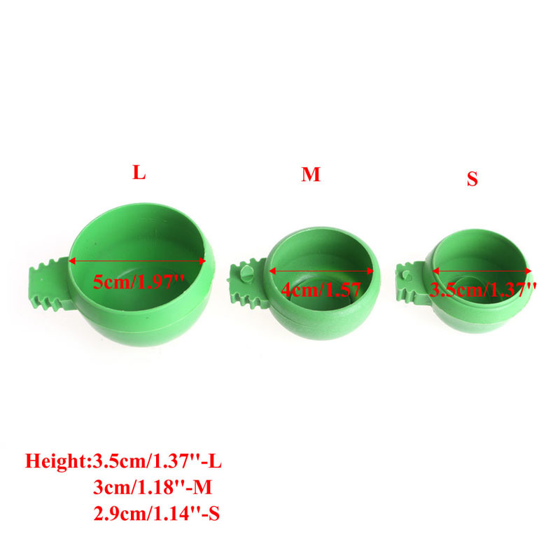 Three Maten Mini Bird Parrot Food Water Kom Feeder Plastic Pigeons Kooi Zand Cup Feeding Bird Feeder