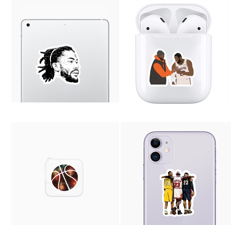 50PcsPack Mixed Basketball Stars Vinyl Sticker Waterproof Stickers for Water Bottle Laptop Planner Scrapbook Phone Wardrobe Wall