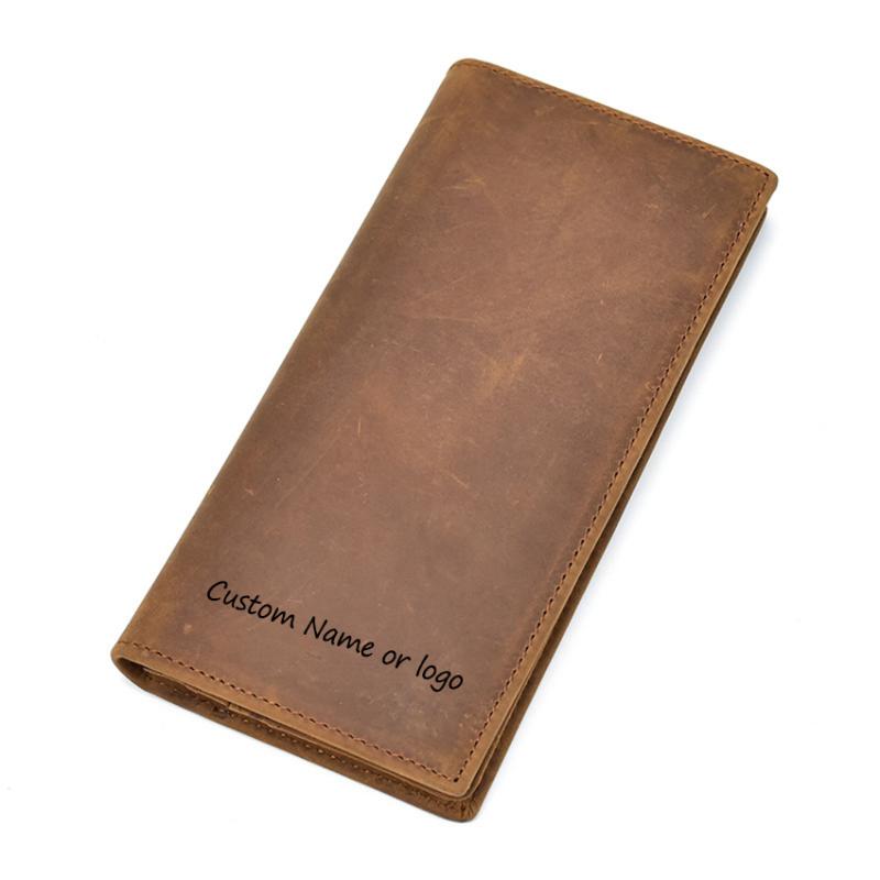 Wallets Engraved Name Picture 100% Genuine Leather Classic Wallet Crazy Horse Men Long Vintage Fashion Male Purse, Light brown
Wallets Engraved Name Picture 100% Genuine Leather Classic Wallet Crazy Horse Men Long Vintage Fashion Male Purse, Light brown