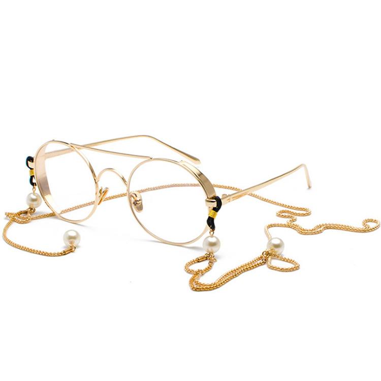 Sunglasses Retro Round Metal Glasses Frame Flat Mirror With Chain Pearl Holder Cord Lanyard Necklace Halter, White;black
Sunglasses Retro Round Metal Glasses Frame Flat Mirror With Chain Pearl Holder Cord Lanyard Necklace Halter, White;black