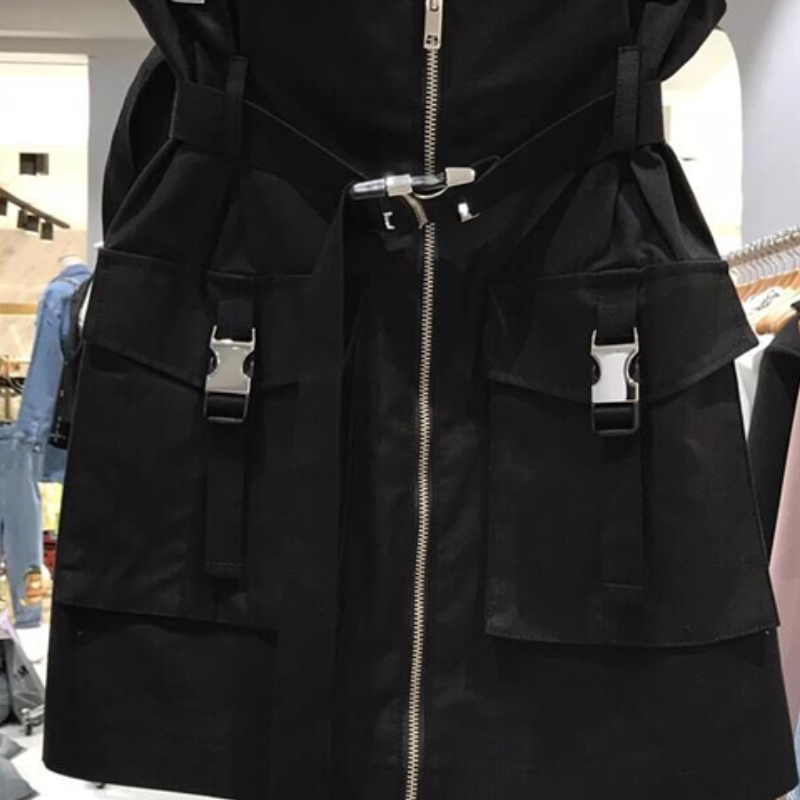 Nomikuma Safari Style Double Pocket Woman Skirts Zipper Belt High Waist Mini A-line Skirt Spring Summer Mujer Faldas 6G670 210427