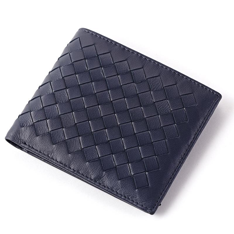 Luxury Knitted Men's Wallet - Premium Sheepskin Leather Fashion Purse for Gentlemen