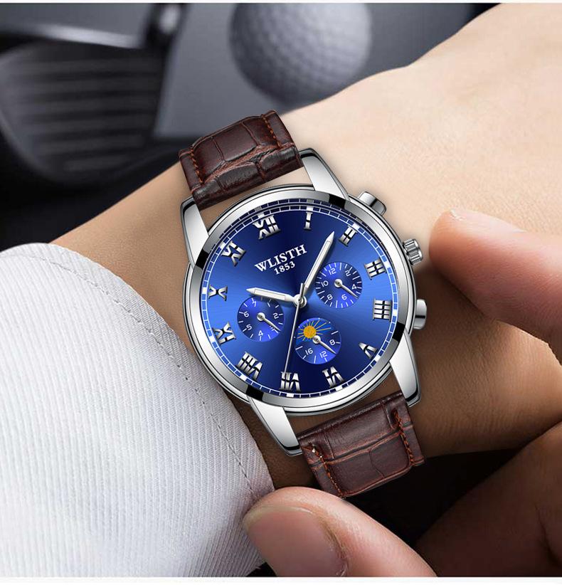 Wristwatches Wlisth Decorative Three-Eye Men's Classic Steel Watch Fashion Large Dial Luminous
Wristwatches Wlisth Decorative Three-Eye Men's Classic Steel Watch Fashion Large Dial Luminous