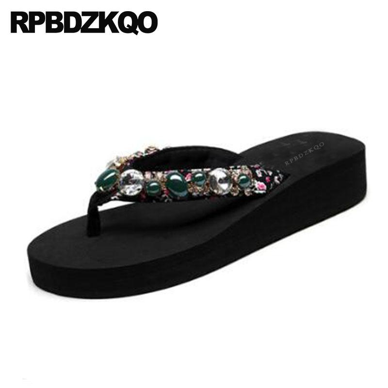 Slippers Rhinestone Flip Flop Big Size Crystal Diamond Sandals Wedge Floral Print Women Platform Wide Fit Shoes Ladies Slides, Black
Slippers Rhinestone Flip Flop Big Size Crystal Diamond Sandals Wedge Floral Print Women Platform Wide Fit Shoes Ladies Slides, Black