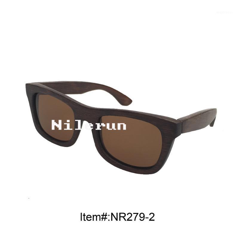 Sunglasses Unisex Brown Polarized Lens Bamboo