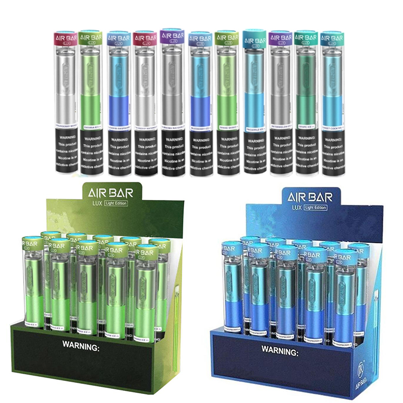 2021 Air Bar Lux Disposable Vape Pen 1000 Puffs cigarettes 500mAh Battery 2.7ML Vapor Pod Device eCigs Electronic Cigarette
2021 Air Bar Lux Disposable Vape Pen 1000 Puffs cigarettes 500mAh Battery 2.7ML Vapor Pod Device eCigs Electronic Cigarette