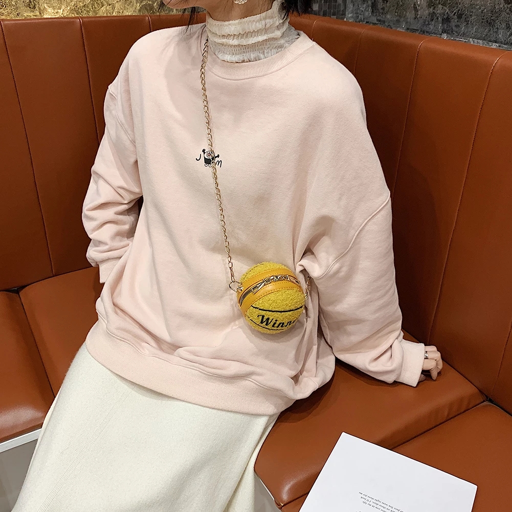 Portable purse Splicing Shoulder Clutch Lady Ball Shaped Crossbody Bag Chain Handbags Fashion Exquisite Shopping Bags For Women
