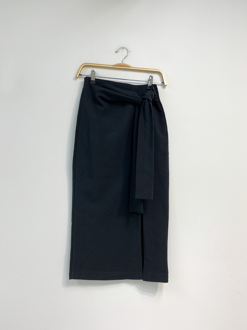 Women Elegant Sheath Wrap Skirts Front Split Korean OL Style High Waist Chic Work Wear Drawing 210506