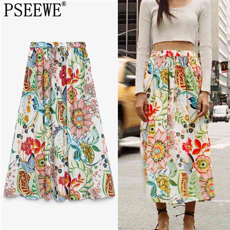 Long Skirts Woman Summer White Floral High Waist Midi Women Vintage Harajuku Pleated A Line 210519
Long Skirts Woman Summer White Floral High Waist Midi Women Vintage Harajuku Pleated A Line 210519