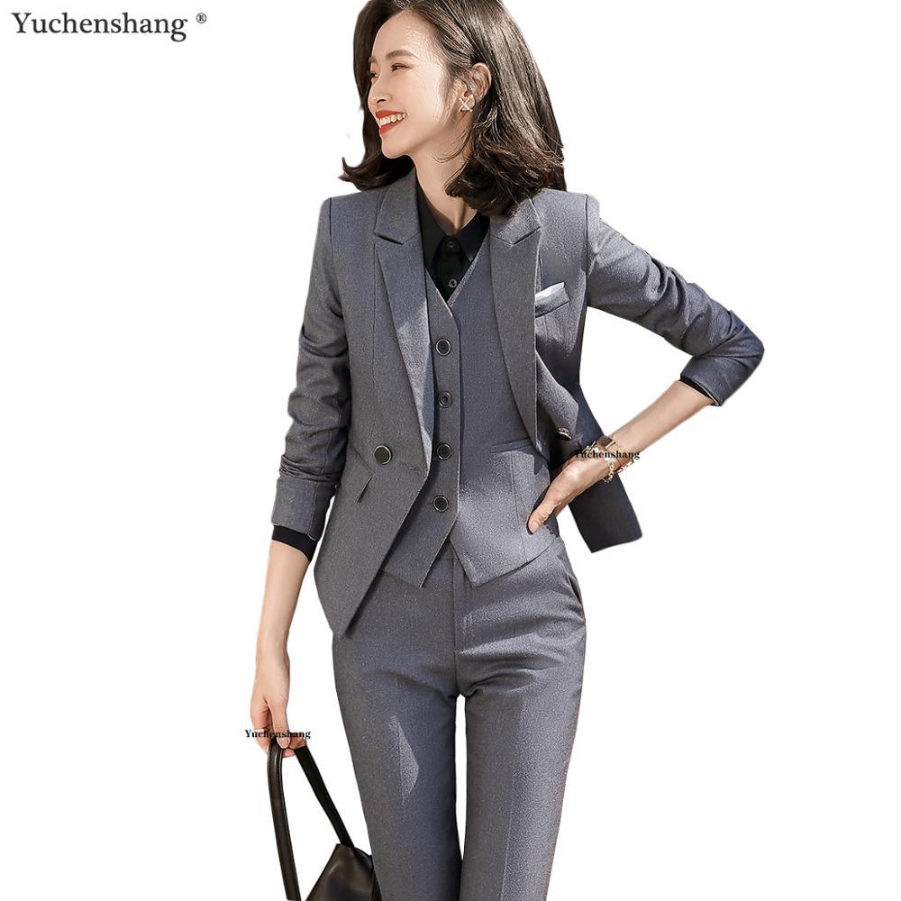 Women's Suits & Blazers Women Gray Black Dark Blue Pant Suit New Fall Winter 3 Piece Set Blazer Jacket Vest and For Interview Work Business, Gray 3 piece set
Women's Suits & Blazers Women Gray Black Dark Blue Pant Suit New Fall Winter 3 Piece Set Blazer Jacket Vest and For Interview Work Business, Gray 3 piece set