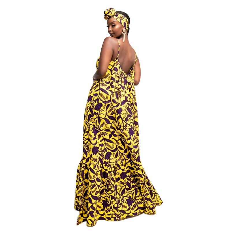 Women Dress Printed Bohemia es Sexy Long Print Floral Maxi Sleeveless Backless Split Spaghetti Strap es 210513