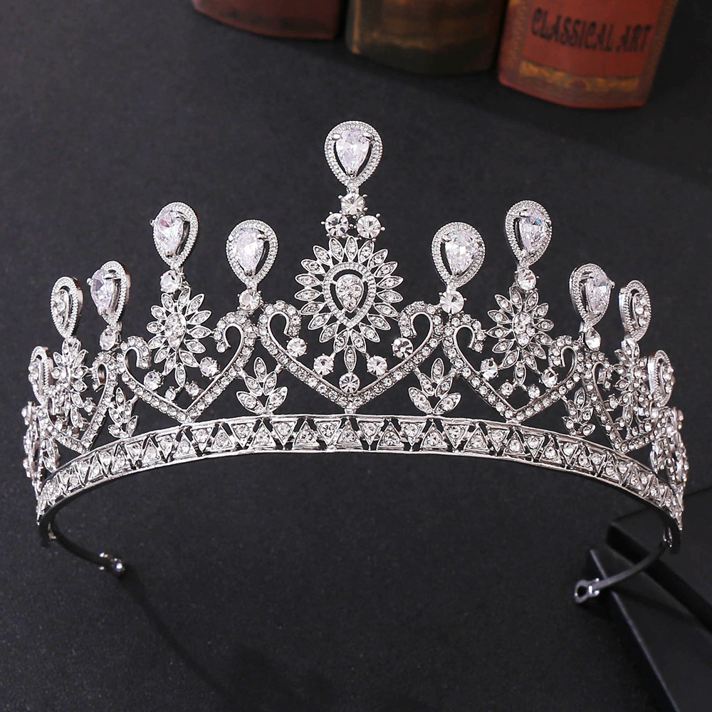 Headpieces Shinning Tiaras And Crowns Bride Big Hollow Crystal Wedding Crown Queen King Hair Jewelry Head Accessories