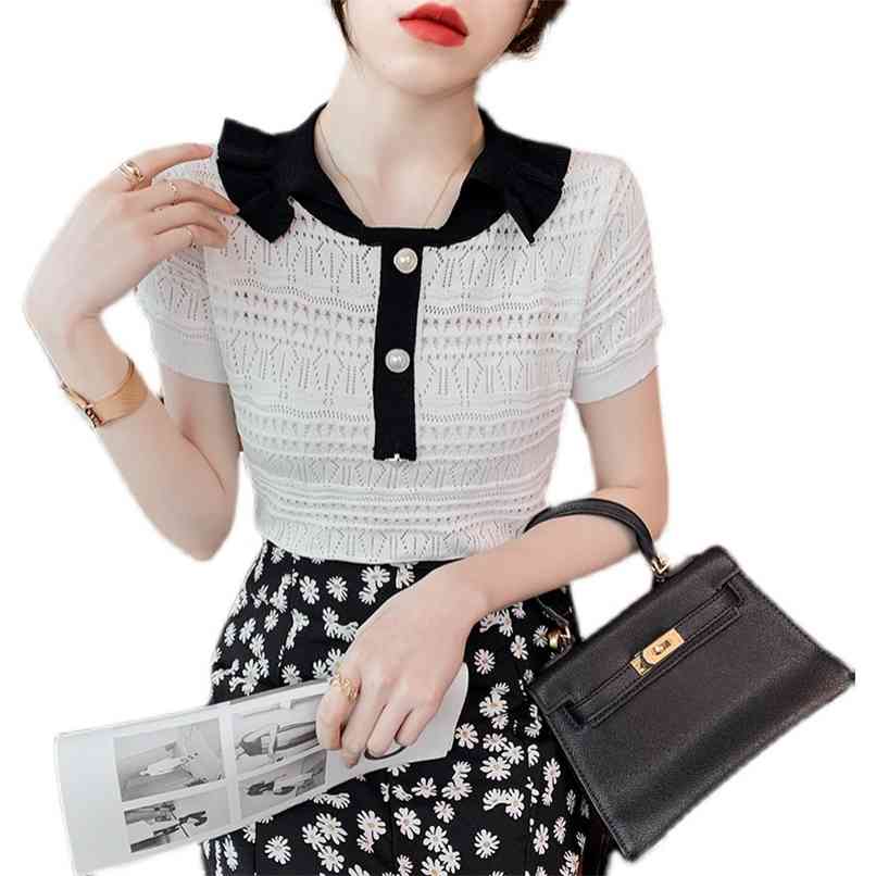 Knitwear short-sleeved ice silk blouse college wind was thin and versatile women summer fashion women's clothing 210520, Black
Knitwear short-sleeved ice silk blouse college wind was thin and versatile women summer fashion women's clothing 210520, Black