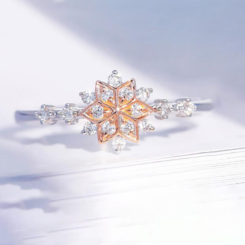 Wedding Rings Winter Snowflake For Women Chic Crystal + Zircon Flower Rose Light Yellow Gold Color Gift Fashion Jewelry KBR133, Slivery;golden
Wedding Rings Winter Snowflake For Women Chic Crystal + Zircon Flower Rose Light Yellow Gold Color Gift Fashion Jewelry KBR133, Slivery;golden
