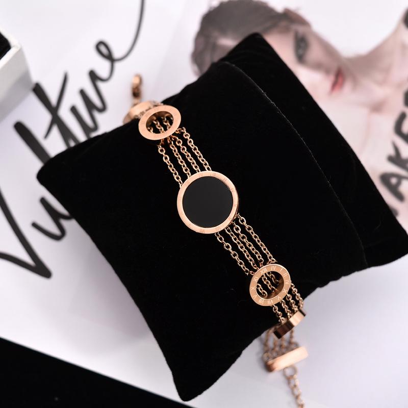 Link, Chain High-quality Titanium Steel, Non-fading Black Round Multi-layer Bracelet, Rose Gold Personality Fashion Lady
Link, Chain High-quality Titanium Steel, Non-fading Black Round Multi-layer Bracelet, Rose Gold Personality Fashion Lady