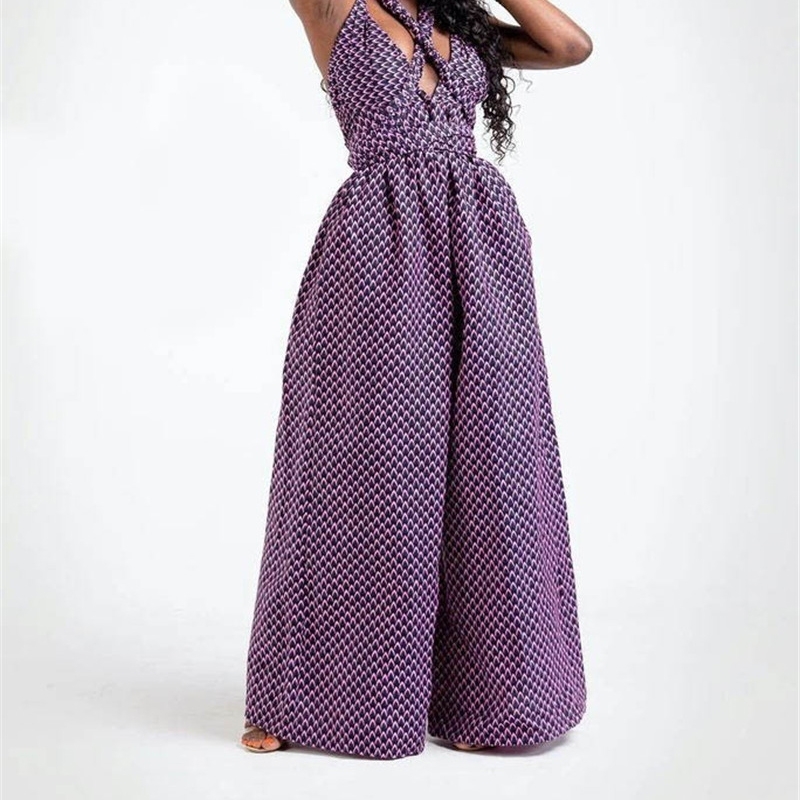 Women Sexy Boho African Jumpsuits Ankara Style DIY Bandage Rompers African Clothes African Dresses Women Robe Africaine Femme 210408