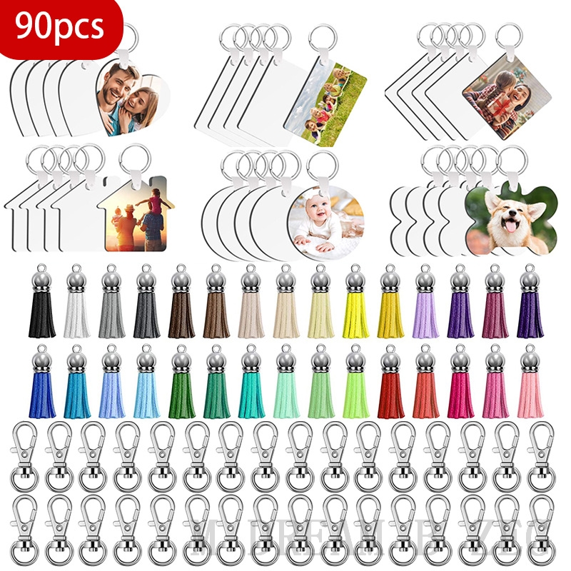 Sublimation Keychain Double-Side Printed Transfer Key Chain DIY MDF Blank Key Ring with PU Leather Tassel
Sublimation Keychain Double-Side Printed Transfer Key Chain DIY MDF Blank Key Ring with PU Leather Tassel