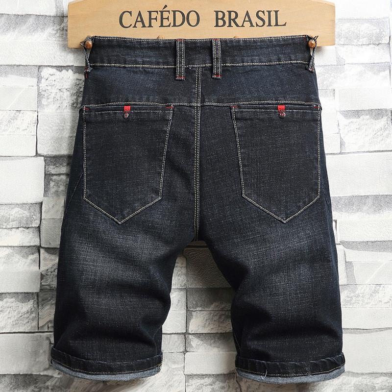 Ripped Holes Denim Cotton Men Shorts Pants Summer Hip Hop Slim Black Knee-Length Jeans Soft Blue Male Casual Trousers Men's