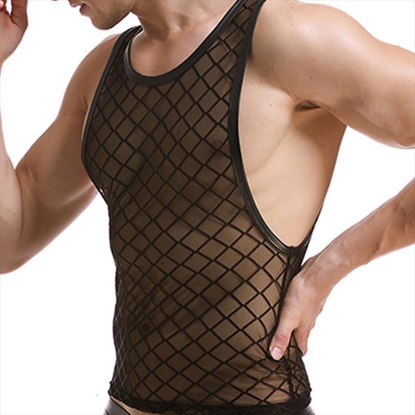 mens fishnet tank mesh men summer fitness clubwear singlet vest undershirt performance stage costume wear, White;black
mens fishnet tank mesh men summer fitness clubwear singlet vest undershirt performance stage costume wear, White;black