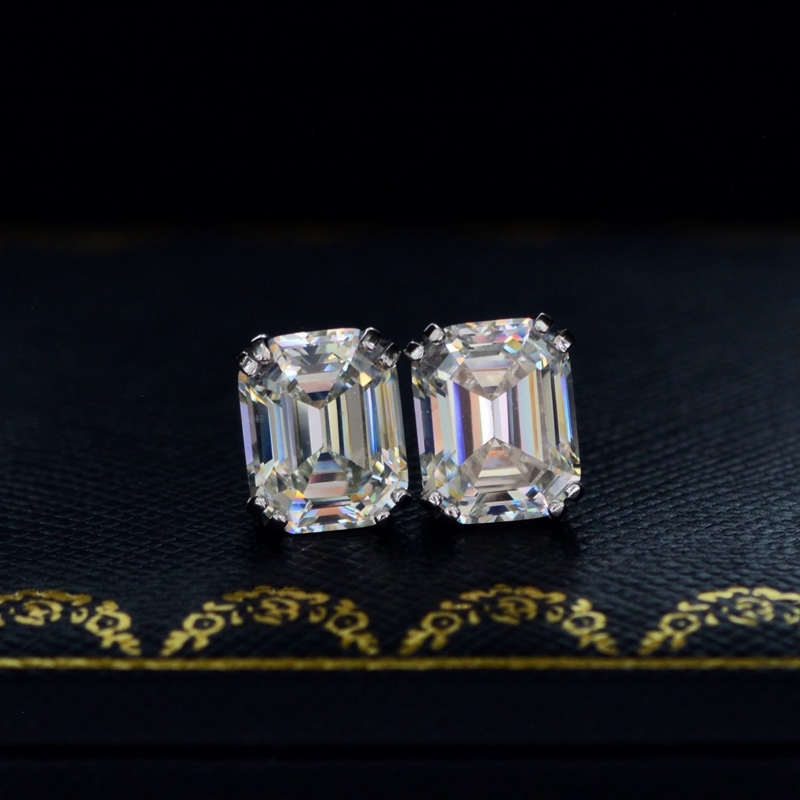 OEVAS Classic 925 Sterling Silver Created Gemstone Diamonds Earrings Ear Studs Wedding Bride Fine Jewelry Wholesale 210817