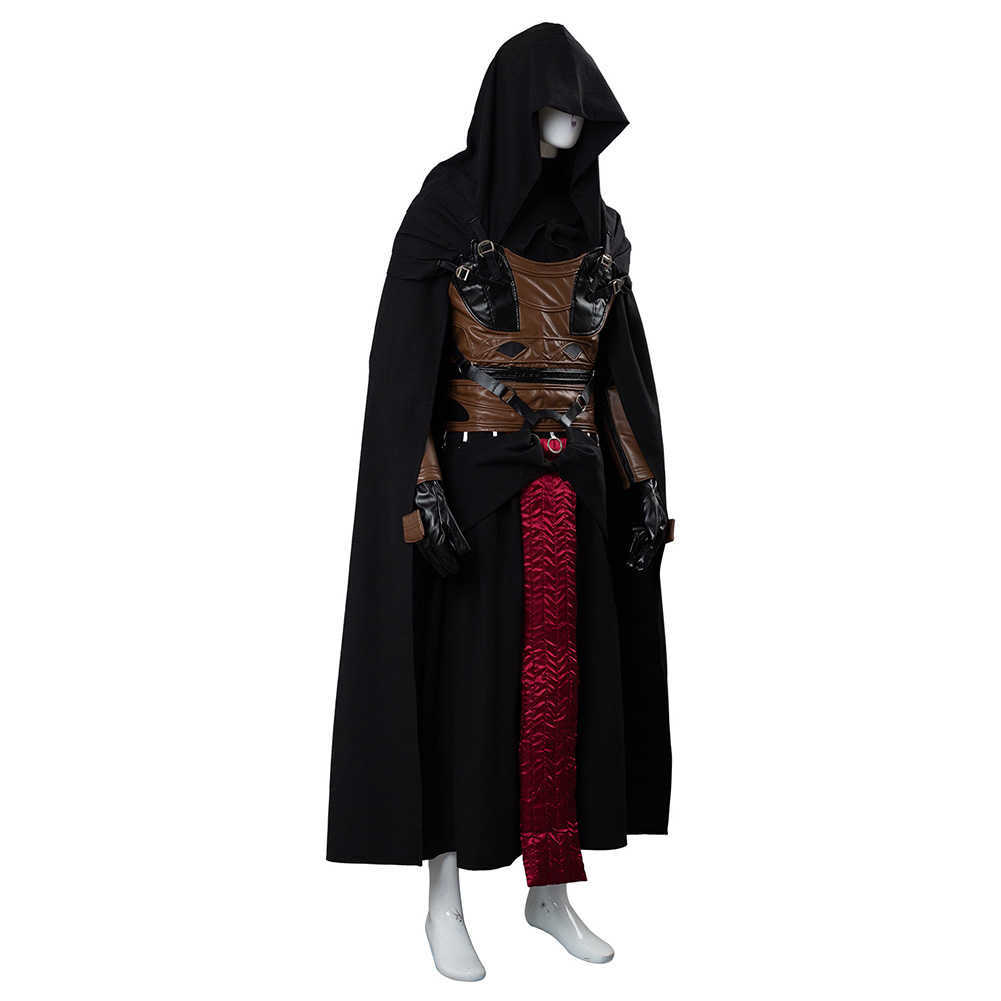 (In Stock) Star Cosplay Darth Revan Costume Black Cape Uniform Full Set Outfit Custom Made Halloween Costumes Y0913
