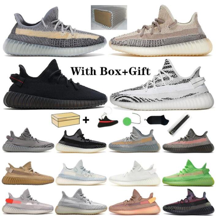 

Kanye Bred Ash Blue men women running shoes Earth Black Static Reflective Cream White Beluga 2.0 Yecheil Cinder Zebra v2 sports sneakers, Box