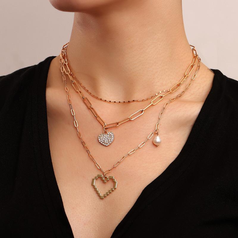 Chains Ingemark Vintage Multilayer Crystal Heart Pendant Choker Necklace For Women Bijoux Femme Gold Color Valentine Day Punk Jewelry, Silver
Chains Ingemark Vintage Multilayer Crystal Heart Pendant Choker Necklace For Women Bijoux Femme Gold Color Valentine Day Punk Jewelry, Silver