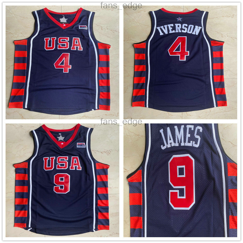 NCAA Mens Vintage Allen 4 Iverson Jersey 2004 USA Team Dream LeBron 9 Basketball Jerseys Home Blue Stitched Shirts -XXL
NCAA Mens Vintage Allen 4 Iverson Jersey 2004 USA Team Dream LeBron 9 Basketball Jerseys Home Blue Stitched Shirts -XXL