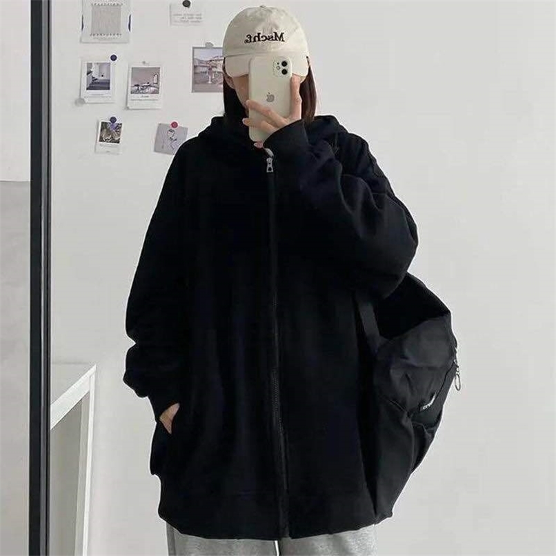 Autumn Winter Female Harajuku Korean Version Hooded Sun Protection Coat Retro Student Girl Top Women Hoodie Zipper Sweatshirt 211109, Grey
Autumn Winter Female Harajuku Korean Version Hooded Sun Protection Coat Retro Student Girl Top Women Hoodie Zipper Sweatshirt 211109, Grey