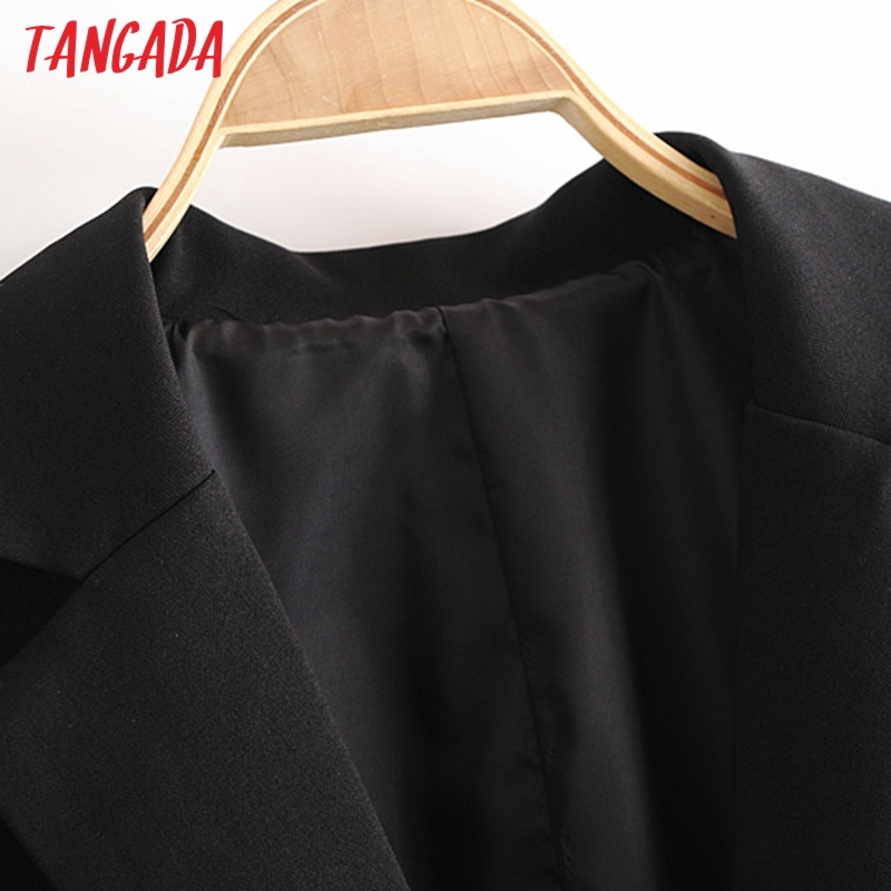 Women Solid Blazer Coat Vintage Notched Collar Puff Long Sleeve Fashion Female Casual Chic Tops QN81 210416